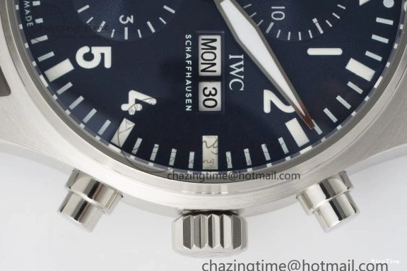 MIROTIME 0323 Pilot Chrono SS AZF 1:1 Best Edition Blue Dial on Brown Leather Strap A TimelessDesign 7060